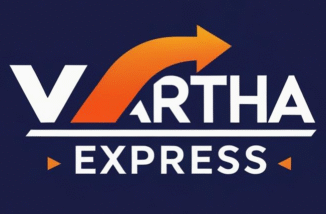 Vartha Express Logo in Blue and Orange